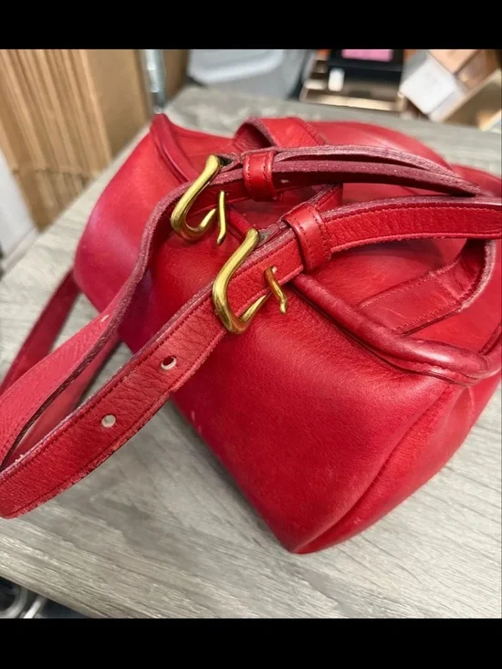 Coach Vintage Mini Leather Red Backpack - Picture 4 of 8